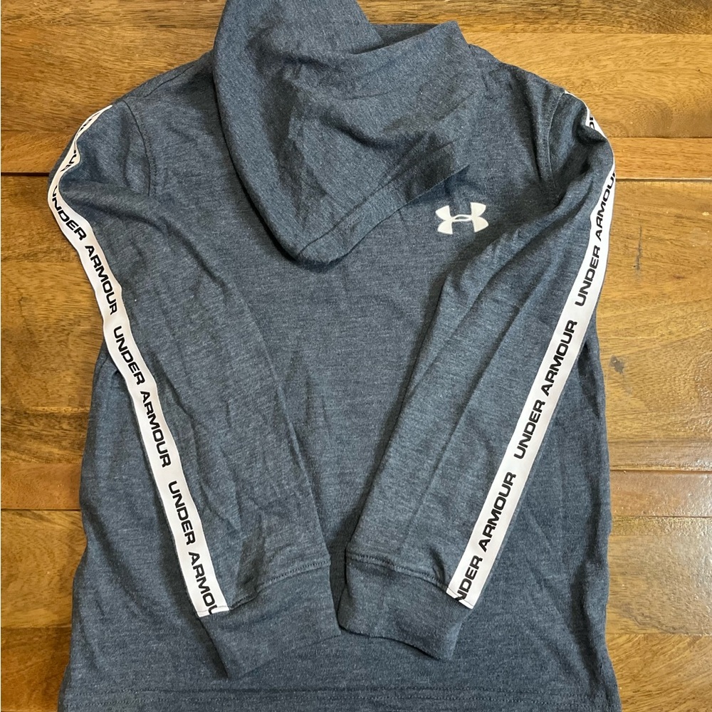 Under Armour Kids Gray Hoodie with Logo Tape